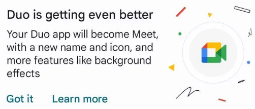 Google Meet with Duo, and Integration with Google Docs, Sheets, and Slides starts for everyone.