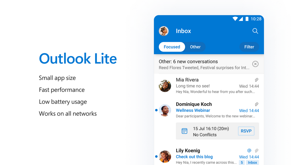 Microsoft Outlook Introduces Lite Version of Android App