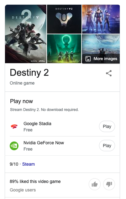 Google Search now shows which streaming services have specific games