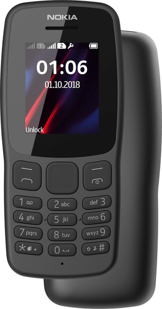 Nokia 106 (2018) has 21-day standby time long battery life