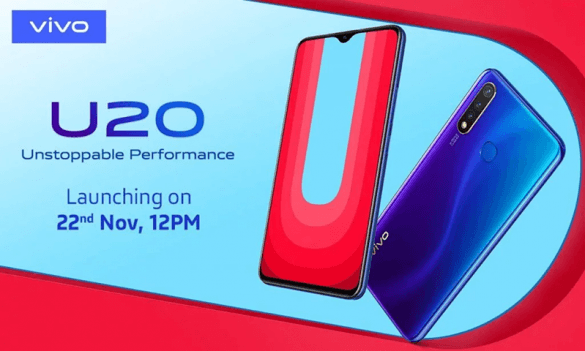 Vivo U20 Launch soon in India on 22 November with SD675