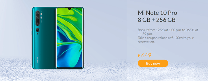 Mi Note 10 Pro Launches in Spain, Full Specification and Price