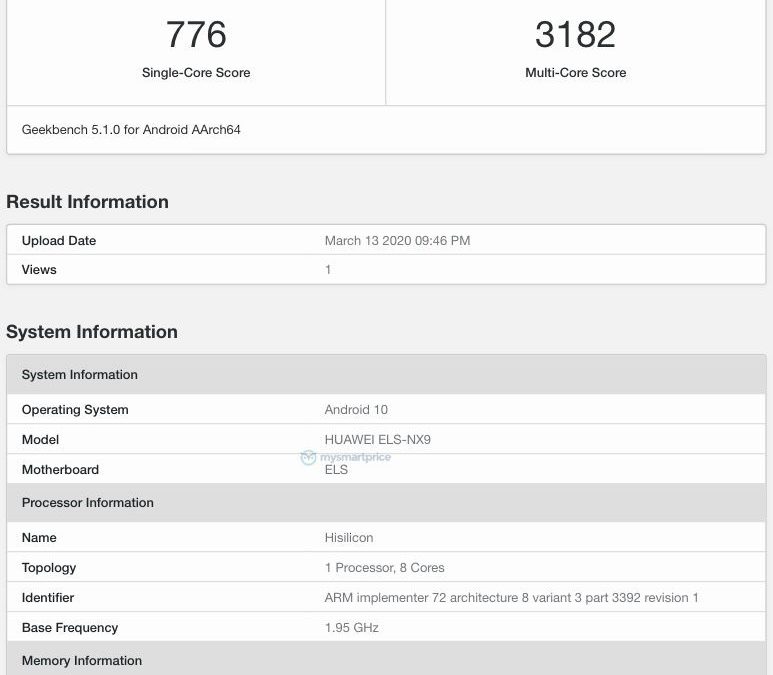 Huawei P40 Pro 5G Spotted on Geekbench with 8GB RAM and Android 10