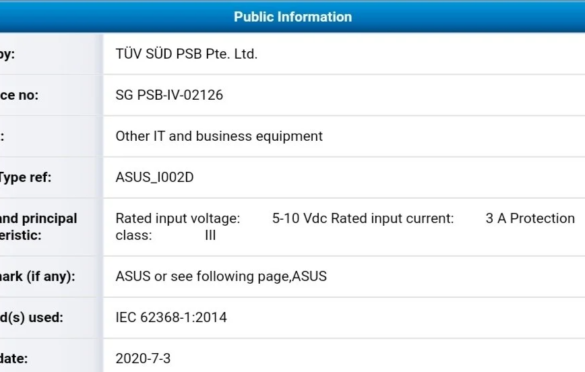 ASUS Zenfone 7 received NCC, TUV Listing reveled key specification and More