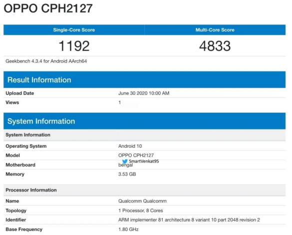 Oppo CPH2127 received FCC Certification reveals key specification