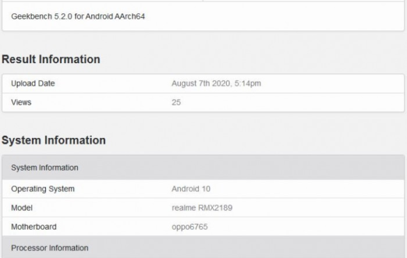 Realme C12 appear on Geekbench with 3GB Ram and Helio P35 SoC