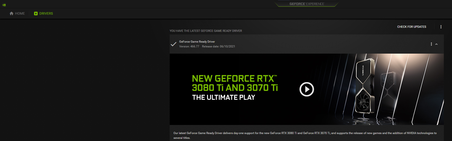 Download GeForce RTX 3070 Ti driver for Windows 10, 8, 7