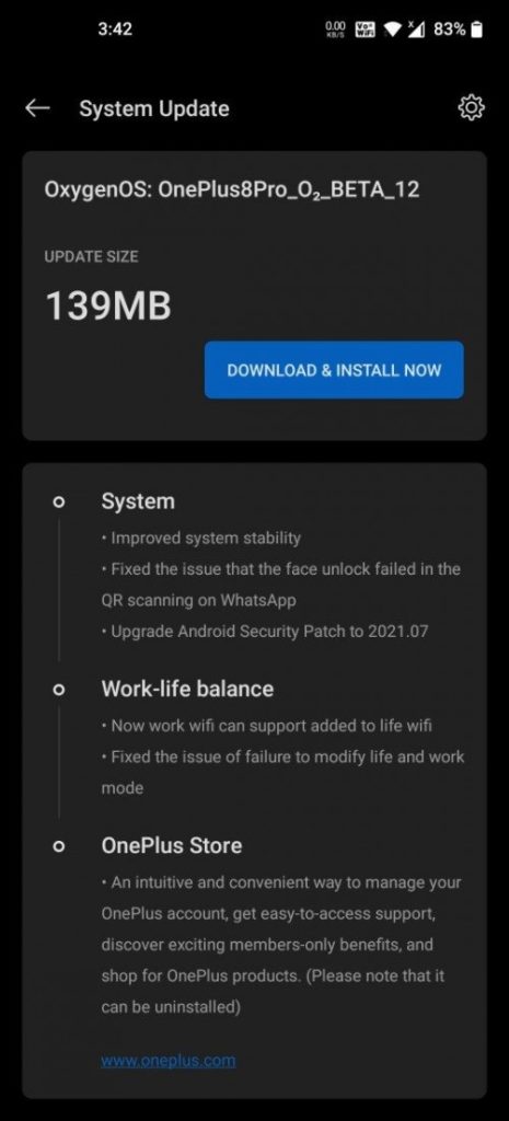 OxygenOS Open Beta 12 for the OnePlus 8 series - Downlaod and Install