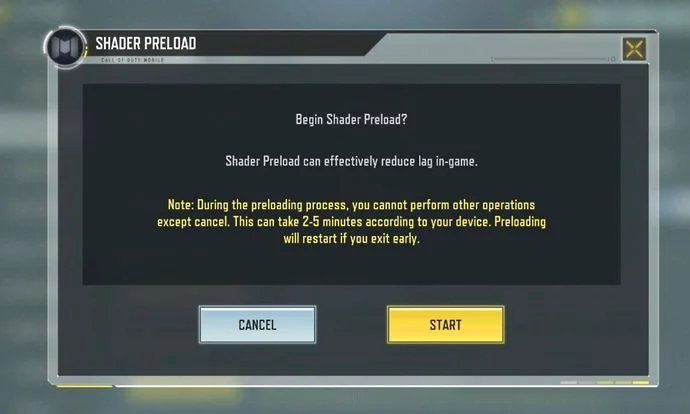 How to use the Preload Shader to reduce lag in COD Mobile