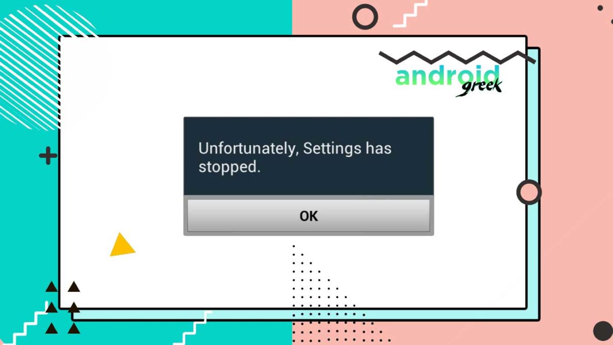 How to fix Unfortunately, settings have stopped working on the android.