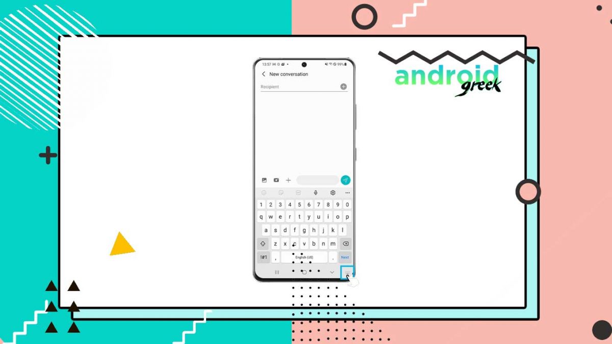 How to undo and redo the text using the keyboard on a Samsung smartphone