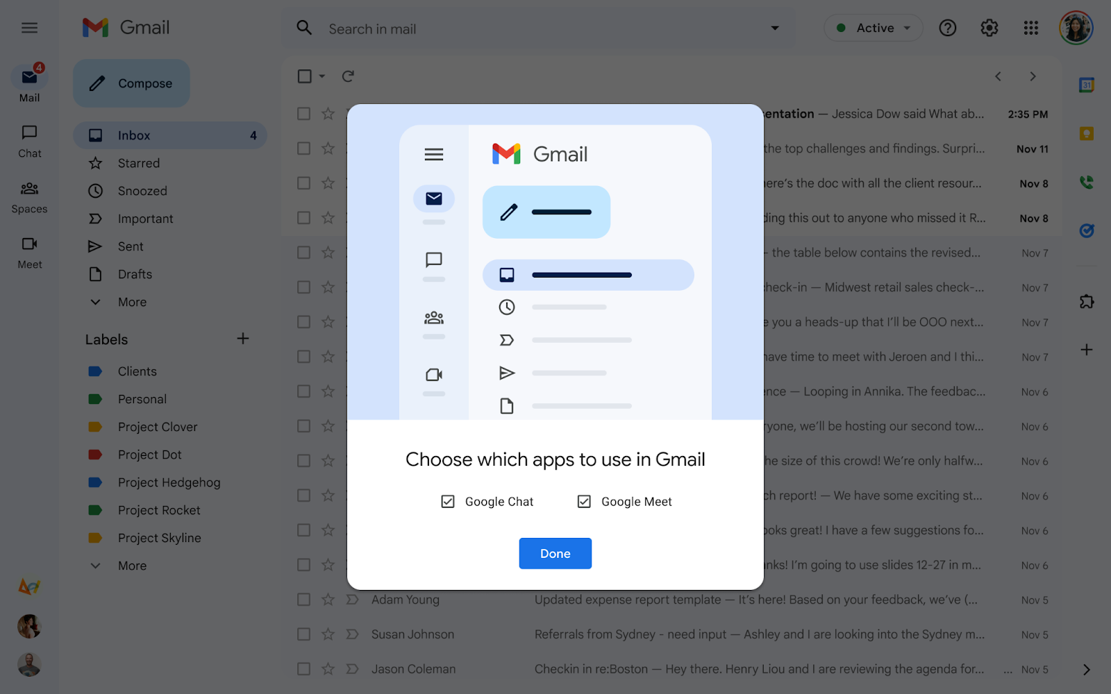 Gmail’s Material You redesign on the web, including Chat and Meet, is now the new default, Gmail Only View, and Storage Used Indicator on Mobile.