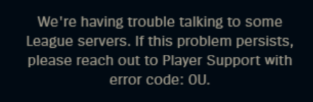 How to Fix League Of Legends (LOL) 0u Error Code explained