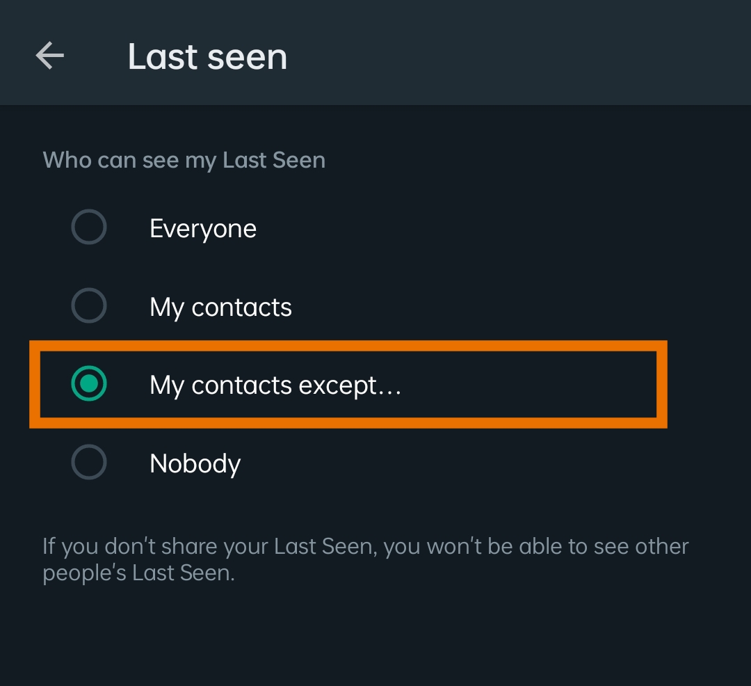How to Hide Contacts' Last Seen Status (Specific Person)