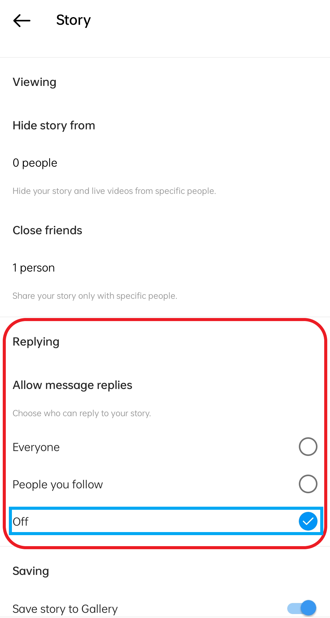 How to Stop Users From Replying to Your Stories