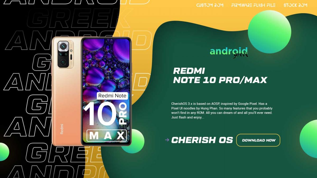 Download Android 13 Cherish OS 4.0 for Redmi Note 10 Pro/Max (Sweet)