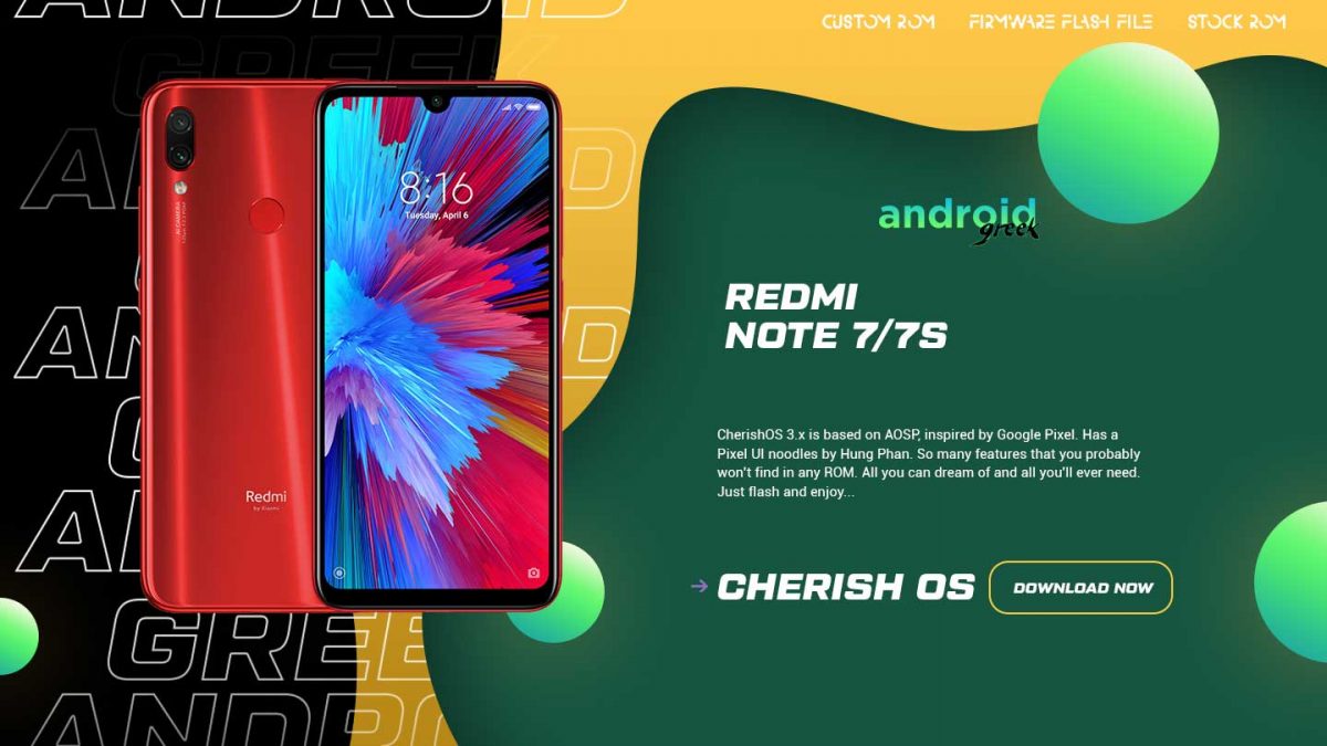 Download Android 13 Cherish OS 4.0 for Redmi Note 7/7s (Lavender)