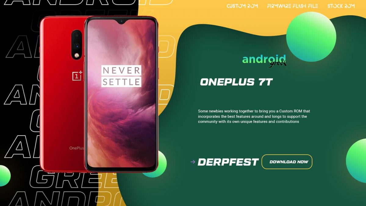 Download Android 13 DerpFest for Oneplus 7T (Hotdogb)