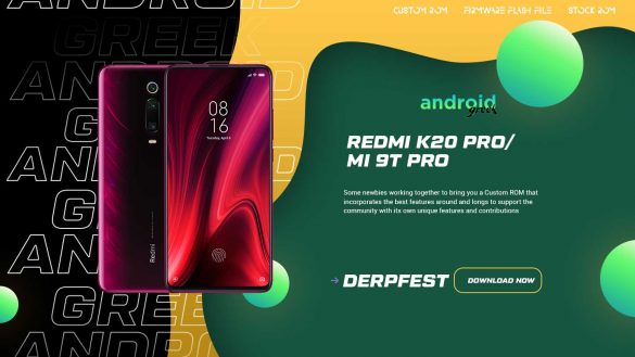 Download Android 13 DerpFest for Redmi K20 Pro/Mi 9T Pro (Raphael)