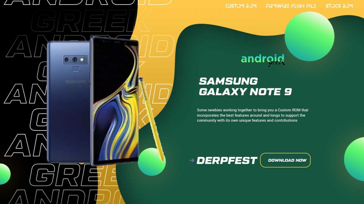 Download Android 13 DerpFest for Samsung Galaxy Note 9 (Crownlte)