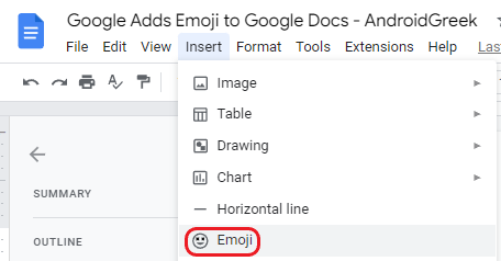 Google announced new Shortcut to add Emoji in Google Docs
