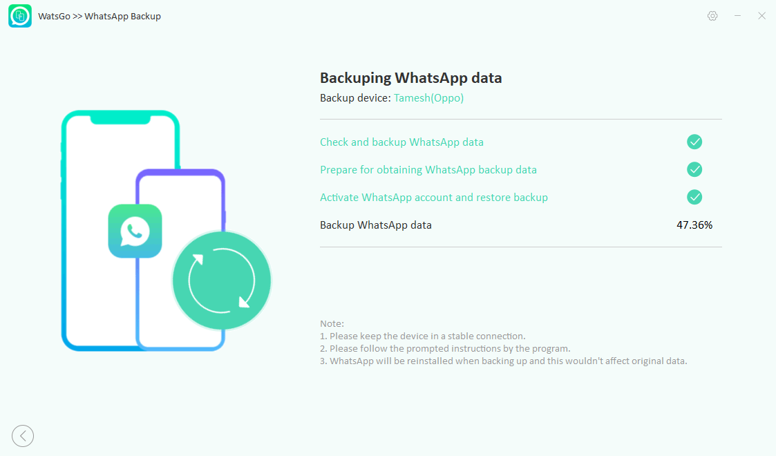 WhatsApp Transfer and Backup between Android and iPhone using Computer