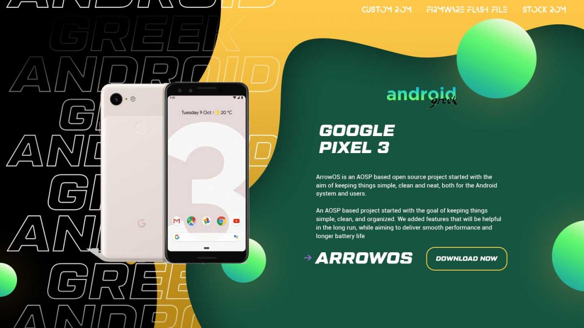 Download Android 13 ArrowOS 13.0 for Google Pixel 3 (blueline)