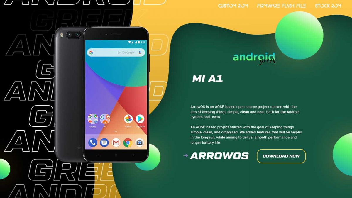 Download Android 13 ArrowOS 13.0 for Mi A1 (tissot_sprout)