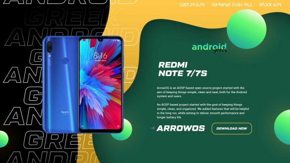 Download Android 13 ArrowOS 13.0 for Redmi Note 7/7S (lavender)