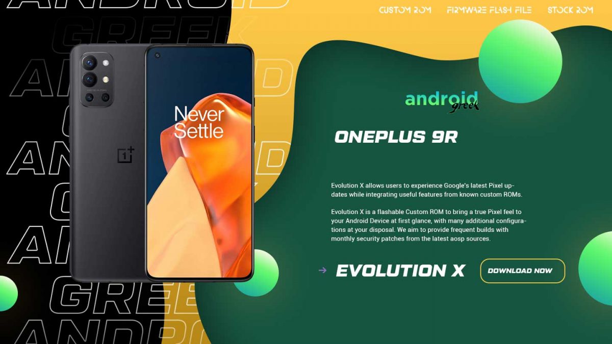 Download Android 13 Evolution X 7.1 for OnePlus 9R (lemonades)