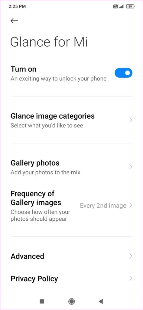 How can I remove Glance from the lockscreen on a Xiaomi or Realme phone