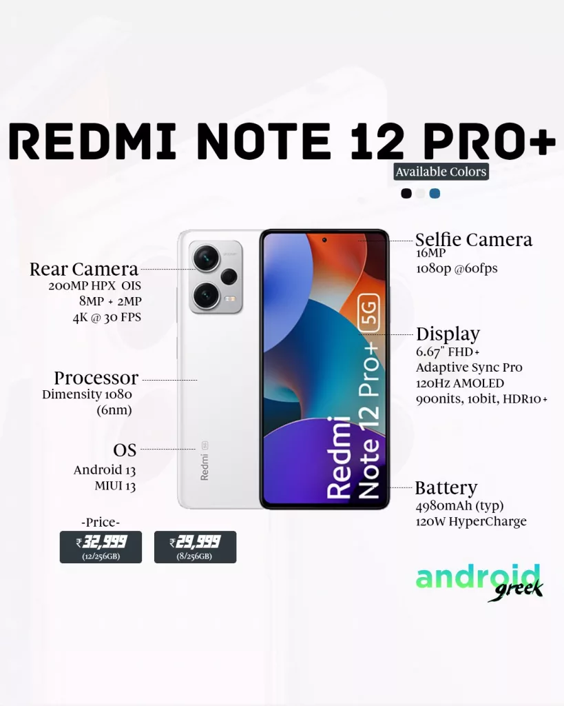 Redmi Note 12 Pro and Note 12 Pro+ launched in India with 200MP camera, 120W charging, and more.