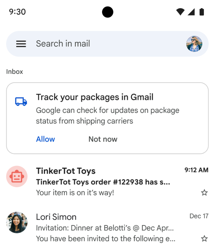 How to enable and use Gmail package tracking.