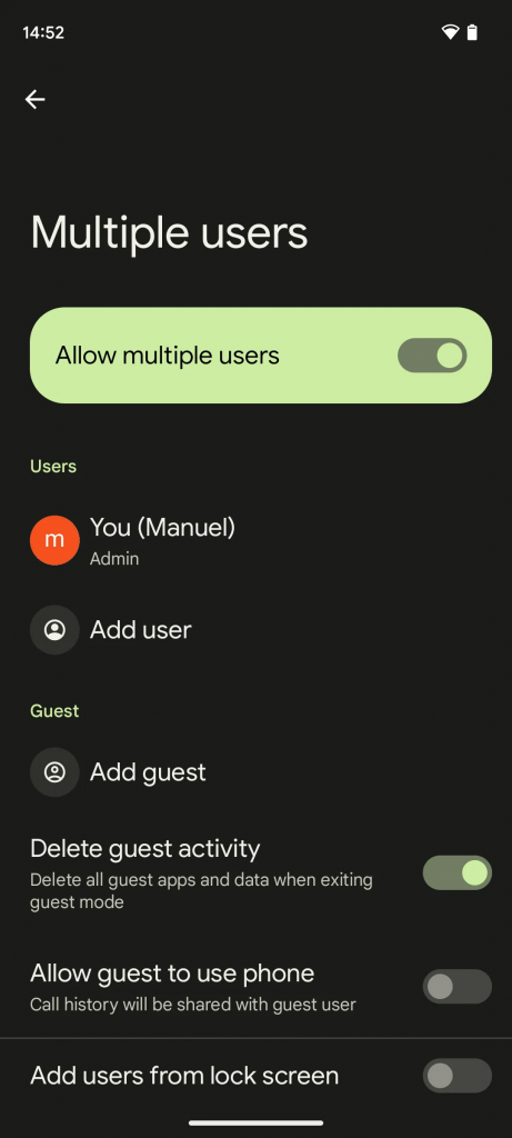 Improved Guest Mode with more controls coming in Android 14