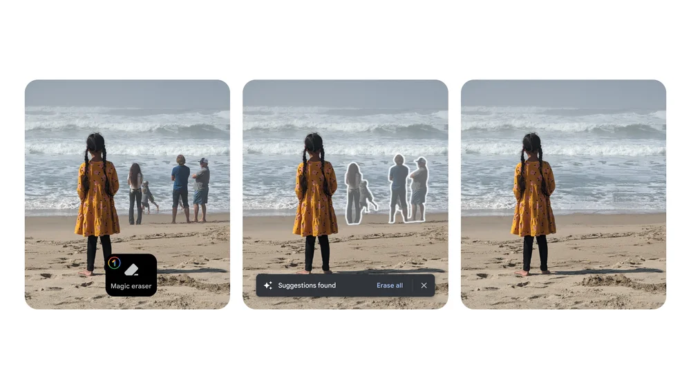Google Photos offers a Magic Eraser feature on Android and iOS devices.