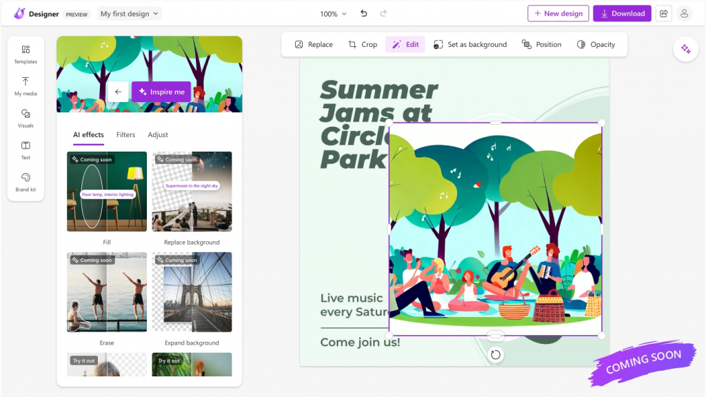 Microsoft's Designer, an AI-powered content creation tool, is now available for free to everyone with new AI design features.