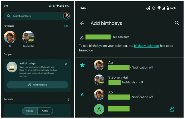 Google Contacts for Android is rolling out a birthday notification feature to notify you when it's someone's birthday.