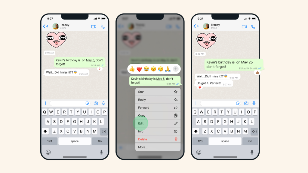 WhatsApp now allows users to edit messages for up to 15 minutes, remembers backup passwords, enables message drafting, and includes a sticker maker tool.