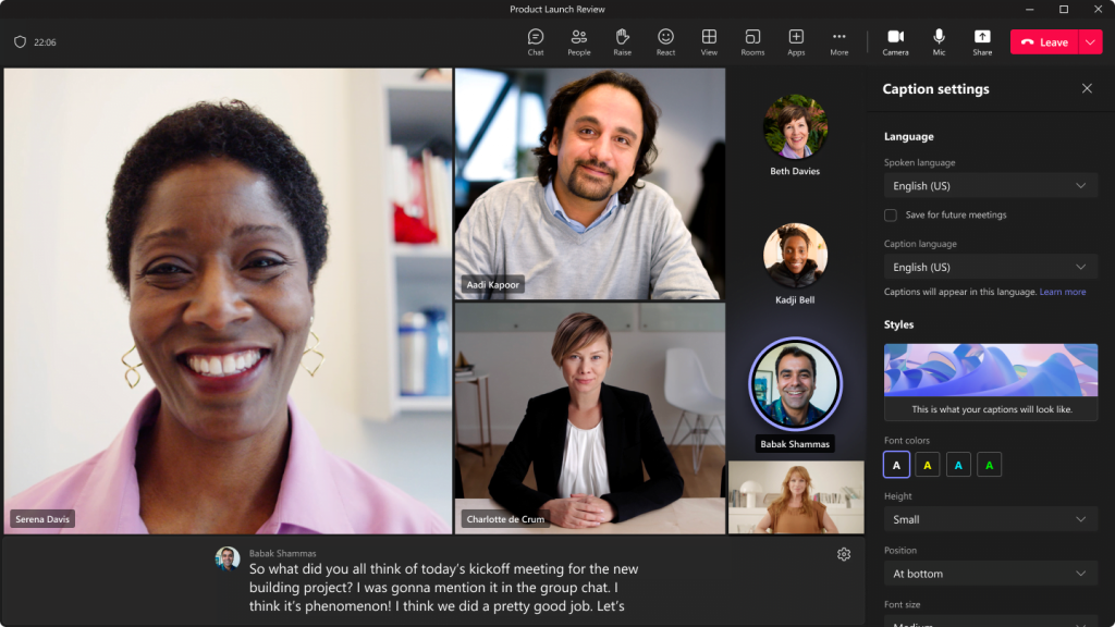 Microsoft is rolling out customized live captions and avatars for Teams Meetings in beta.