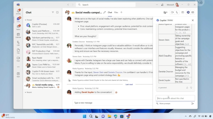 Microsoft Teams' phone and chat now have Copilot in early access.