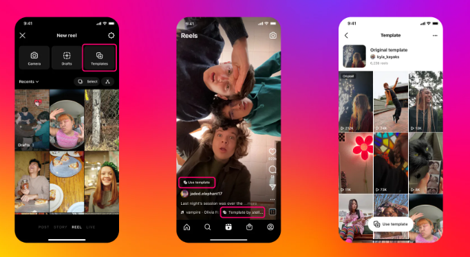 Instagram is rolling out templates to create reels