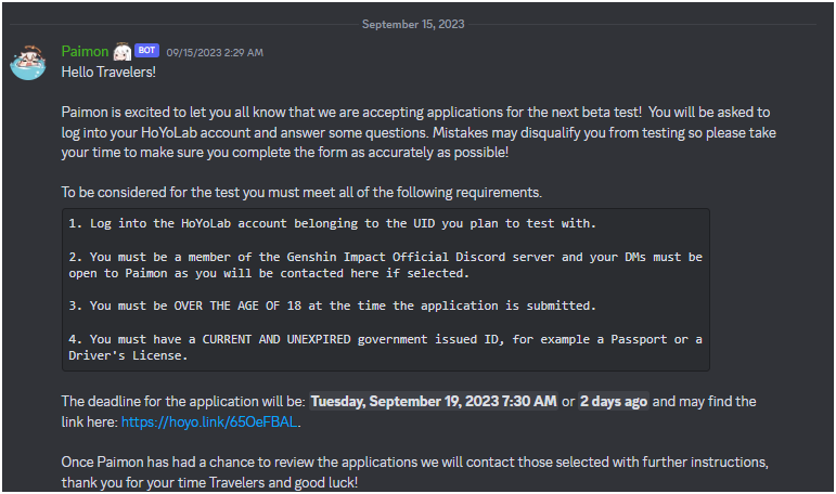 Genshin Impact 4.2 Beta - Application Date, Deadline, and How to Apply.